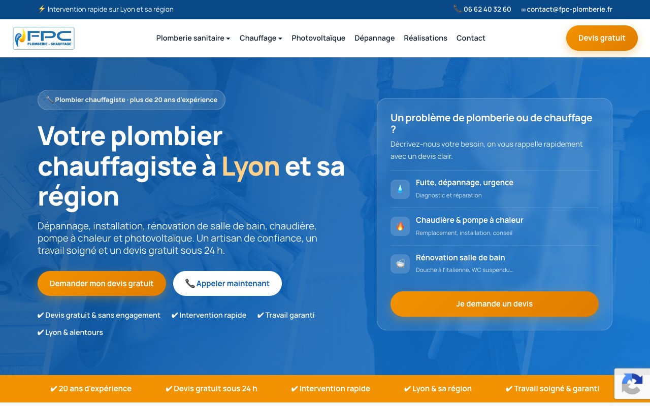 FPC Plomberie & Chauffage — plombier chauffagiste à Lyon